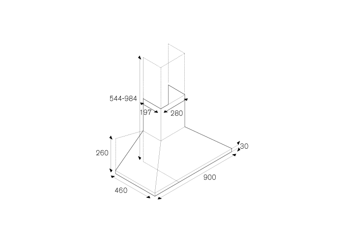 90cm blokschouw wandmodel | Bertazzoni