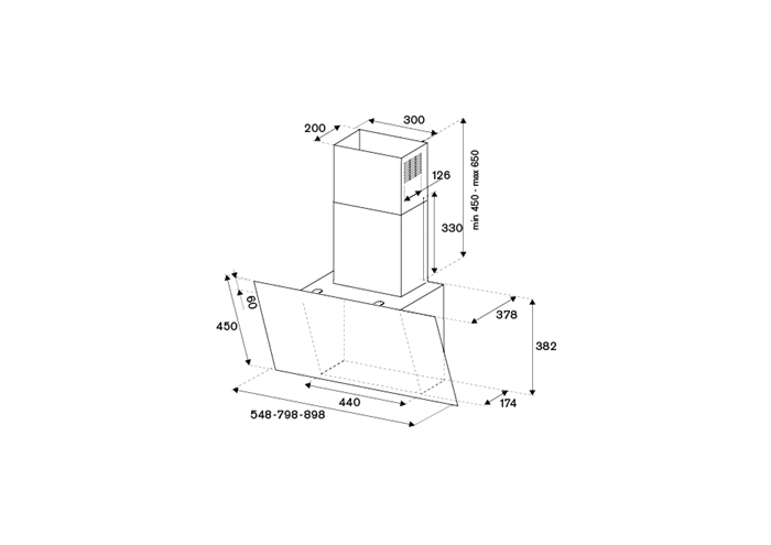 90cm wandmodel glas | Bertazzoni