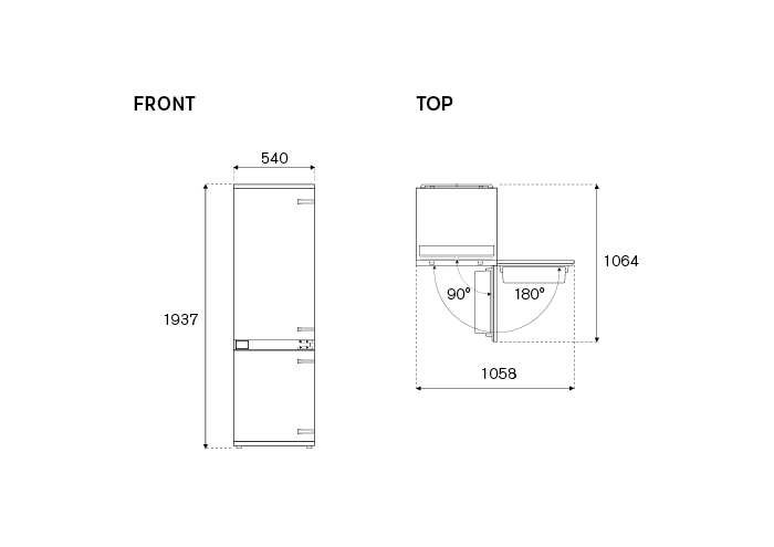 60 cm inbouw, 194 cm, sleepdeur | Bertazzoni