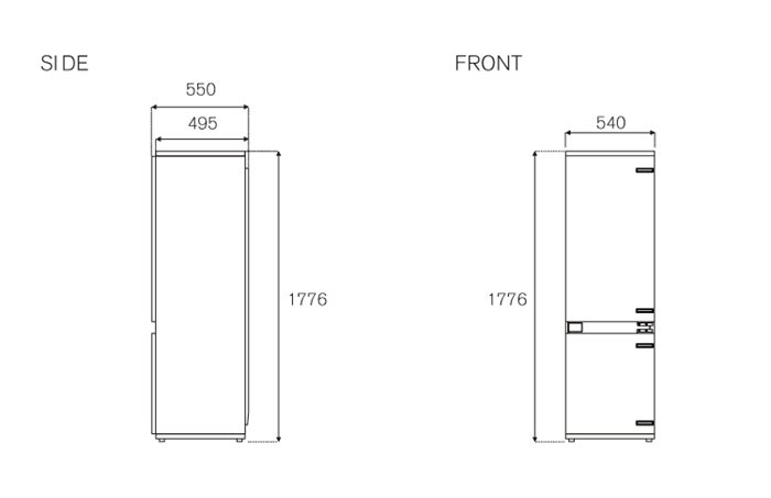 60 cm inbouw, 177 cm, sleepdeur | Bertazzoni