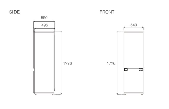 60 cm inbouw, 177 cm, sleepdeur | Bertazzoni