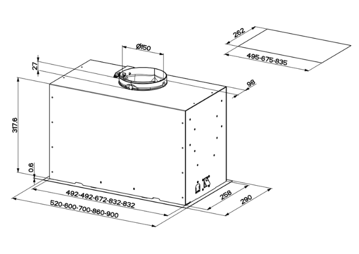 52 cm geïntegreerd | Bertazzoni