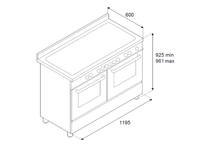 120 cm 6 brander + teppan yaki, elektrische dubbele oven top line | Bertazzoni